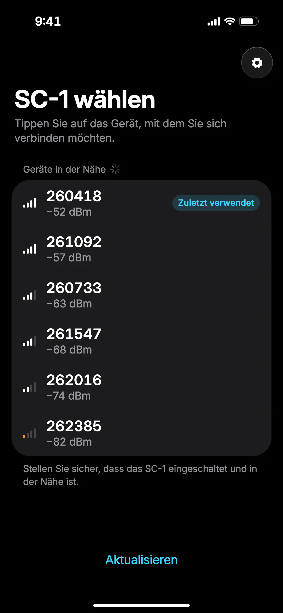 SConnect app screen